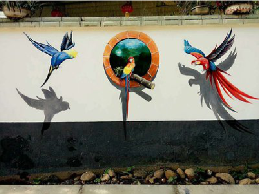 西华视觉错位-3D墙绘设计