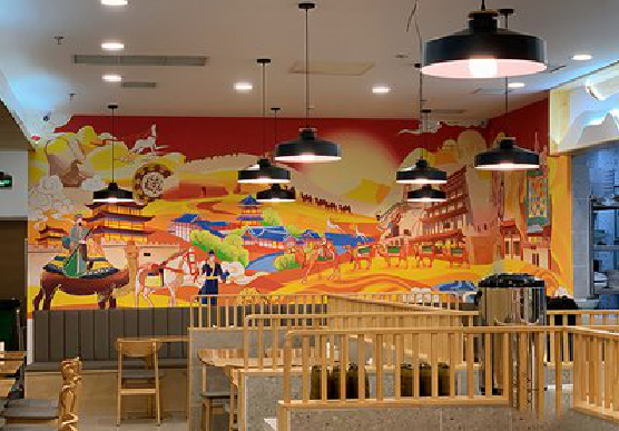 西华商业空间彩绘介绍。