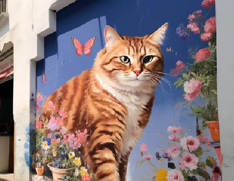 西华自己绘制有个性的手绘墙