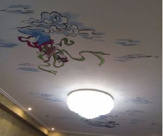 西华如何快速绘制天花板上的手绘墙？