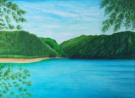 西华在墙绘中，如何绘画绿水青山？