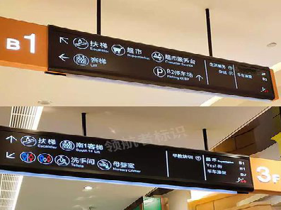 西华如何通过商场标识牌引导客流分布？